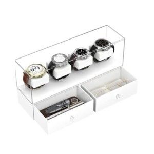 🔥 PILIPILI Acrylic Watch Case⌚️Organizer For Men Watch Display Case + 2 Drawers